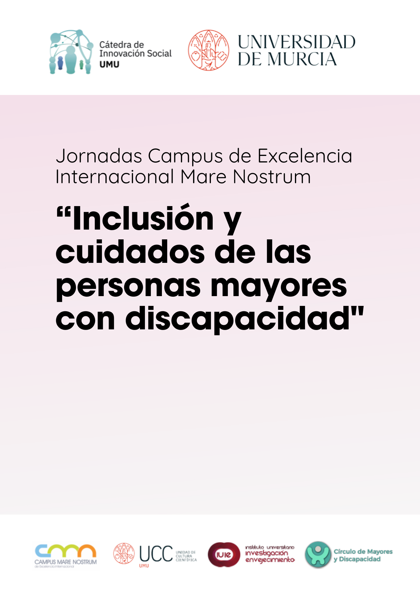 Imagen anunciadora de la jornada “Inclusión y cuidados de las personas mayores con discapacidad"