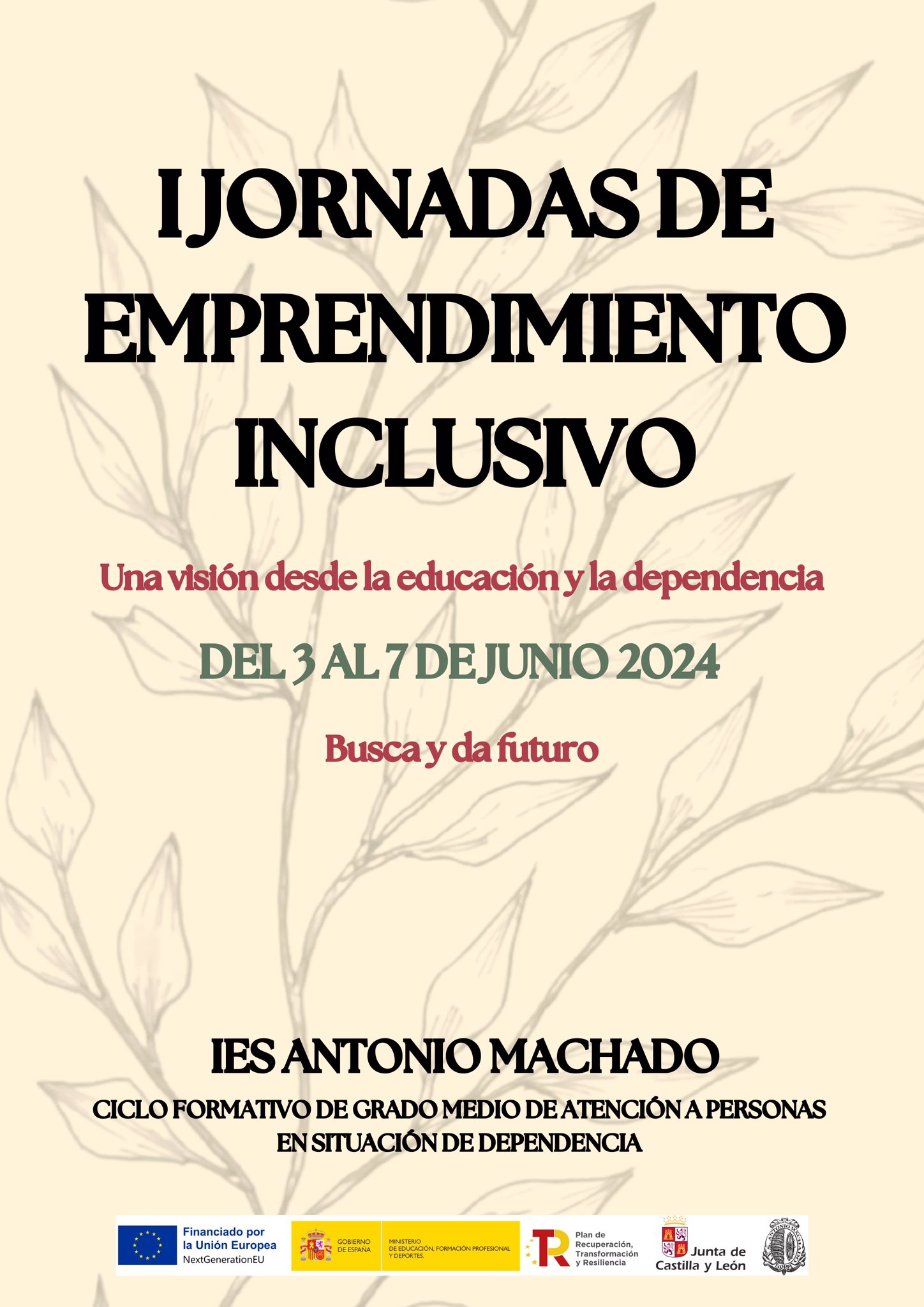 Cartel anunciador de las jornadas de emprendimiento inclusivo del IES Antonio Machado